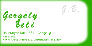 gergely beli business card